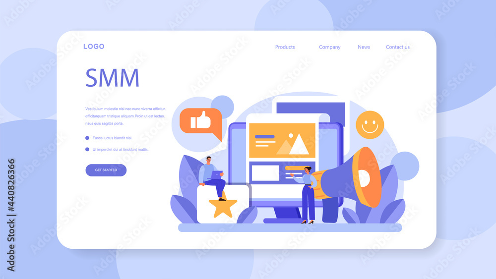 Website promotion web banner or landing page. Online business promotion Website promotion web banner or landing page. Online business promotion