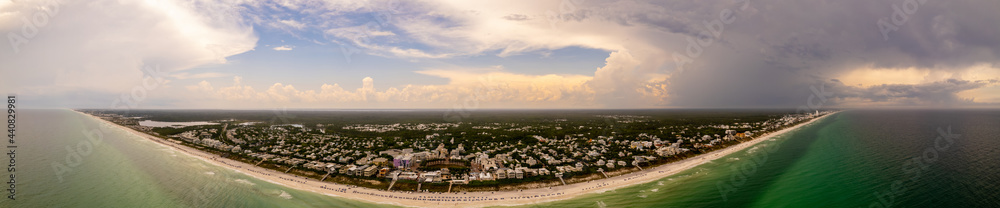 Aerial panorama Seaside FL USA Santa Rosa Beach