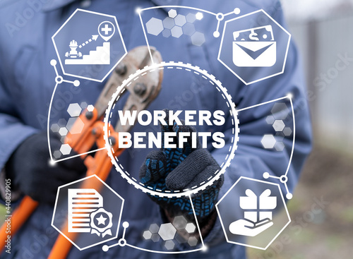 Industry concept of workers benefits. Industrial employee benefit. photo