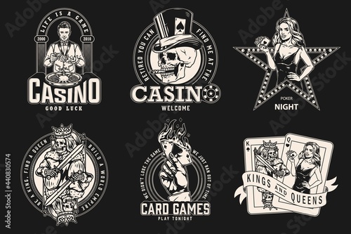 Gambling monochrome designs collection