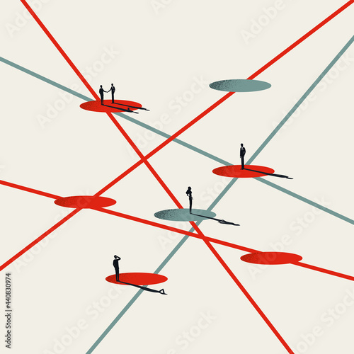 Business and social networking vector concept. Symbol of communication, connection. Minimal illustration.