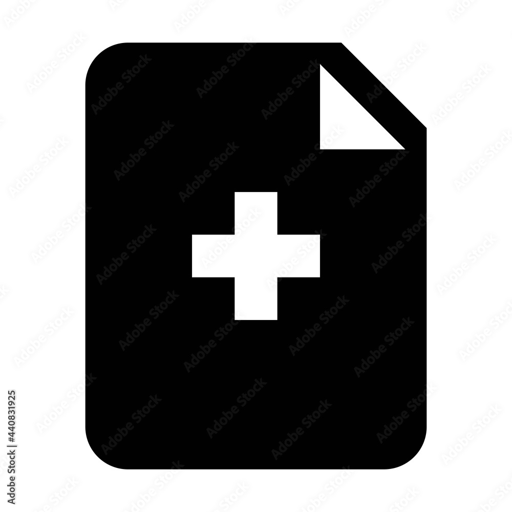 Add document icon vector with plus symbol for business application and finance in a glyph pictogram illustration Add document icon vector with plus symbol for business application and finance in a glyph pictogram illustration