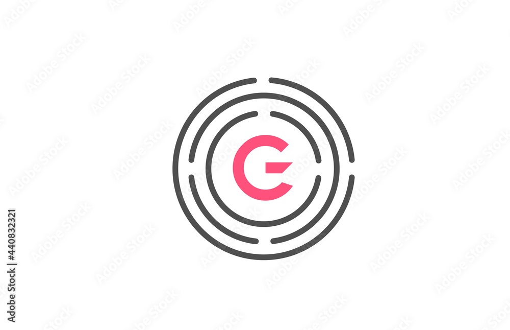 pink G logo design letter design with circles. Alphabet design icon. Branding for products and company pink G logo design letter design with circles. Alphabet design icon. Branding for products and company