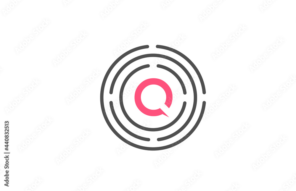 pink Q logo design letter design with circles. Alphabet design icon. Branding for products and company pink Q logo design letter design with circles. Alphabet design icon. Branding for products and company