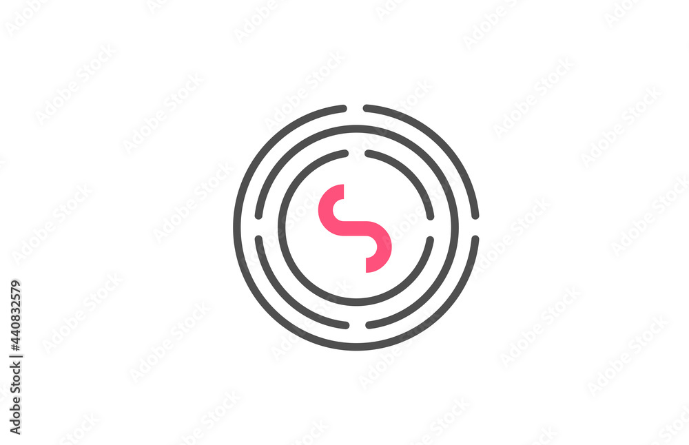 pink S logo design letter design with circles. Alphabet design icon. Branding for products and company pink S logo design letter design with circles. Alphabet design icon. Branding for products and company