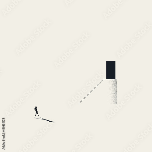 Business or career opportunity for woman vector concept. Symbol of ambition, success and growth. Minimal illustration.