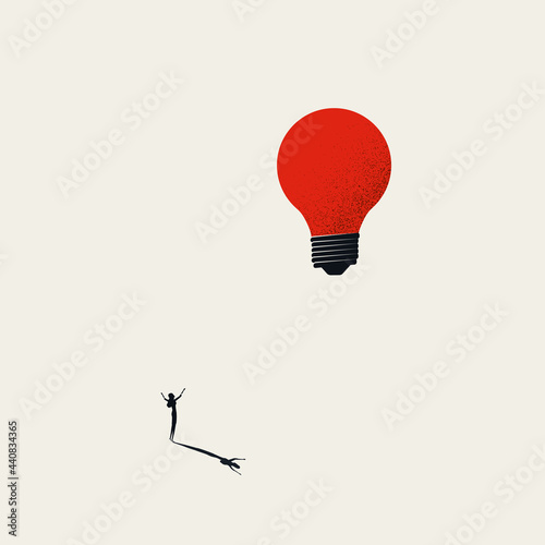 Business new idea vector concept. Symbol of innovation, invention, brainstorming. Minimal illustration.