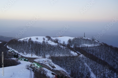 High view of Pian de Valli in the winter, Monte Terminillo mountain range, Italy