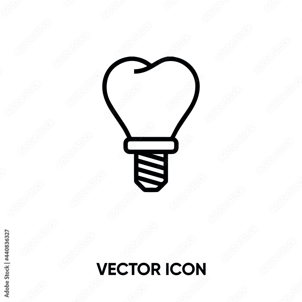 Tooth implant vector icon. Modern, simple flat vector illustration for website or mobile app.Tooth symbol, logo illustration. Pixel perfect vector graphics Tooth implant vector icon. Modern, simple flat vector illustration for website or mobile app.Tooth symbol, logo illustration. Pixel perfect vector graphics