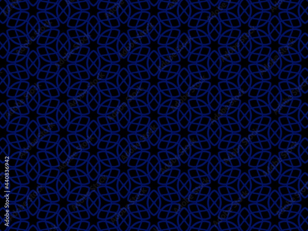 Simple geometric seamless patterns in blue