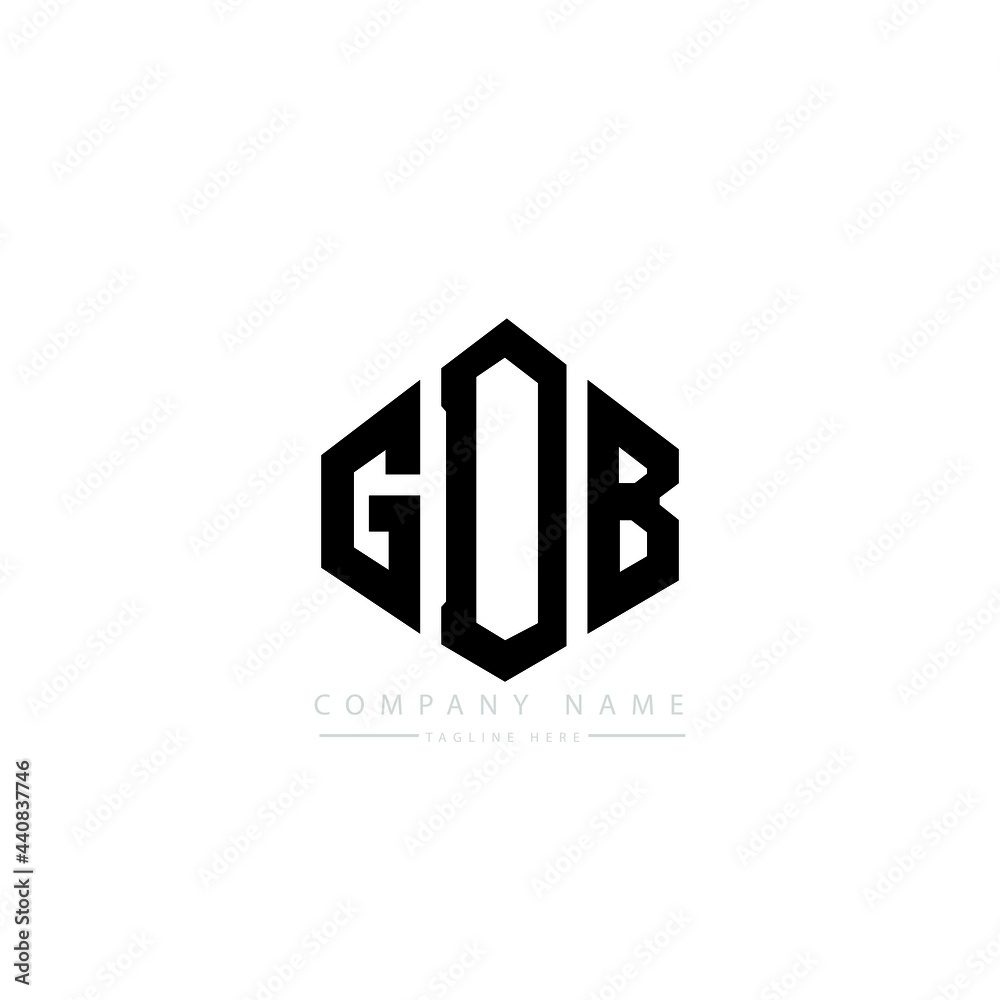 GDB letter logo design with polygon shape. GDB polygon logo monogram. GDB cube logo design. GDB hexagon vector logo template white and black colors. GDB monogram, GDB business and real estate logo. 