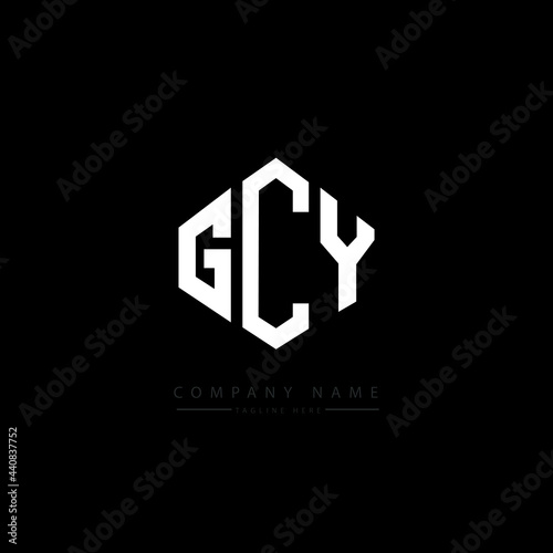 GCY letter logo design with polygon shape. GCY polygon logo monogram. GCY cube logo design. GCY hexagon vector logo template white and black colors. GCY monogram  GCY business and real estate logo. 