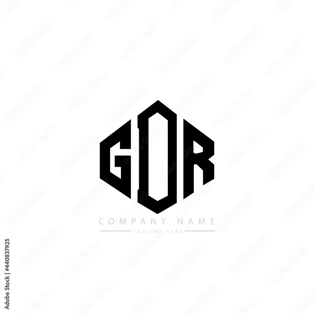 GDR letter logo design with polygon shape. GDR polygon logo monogram. GDR cube logo design. GDR hexagon vector logo template white and black colors. GDR monogram, GDR business and real estate logo. 