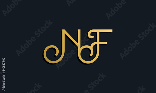 Luxury fashion initial letter NF logo.