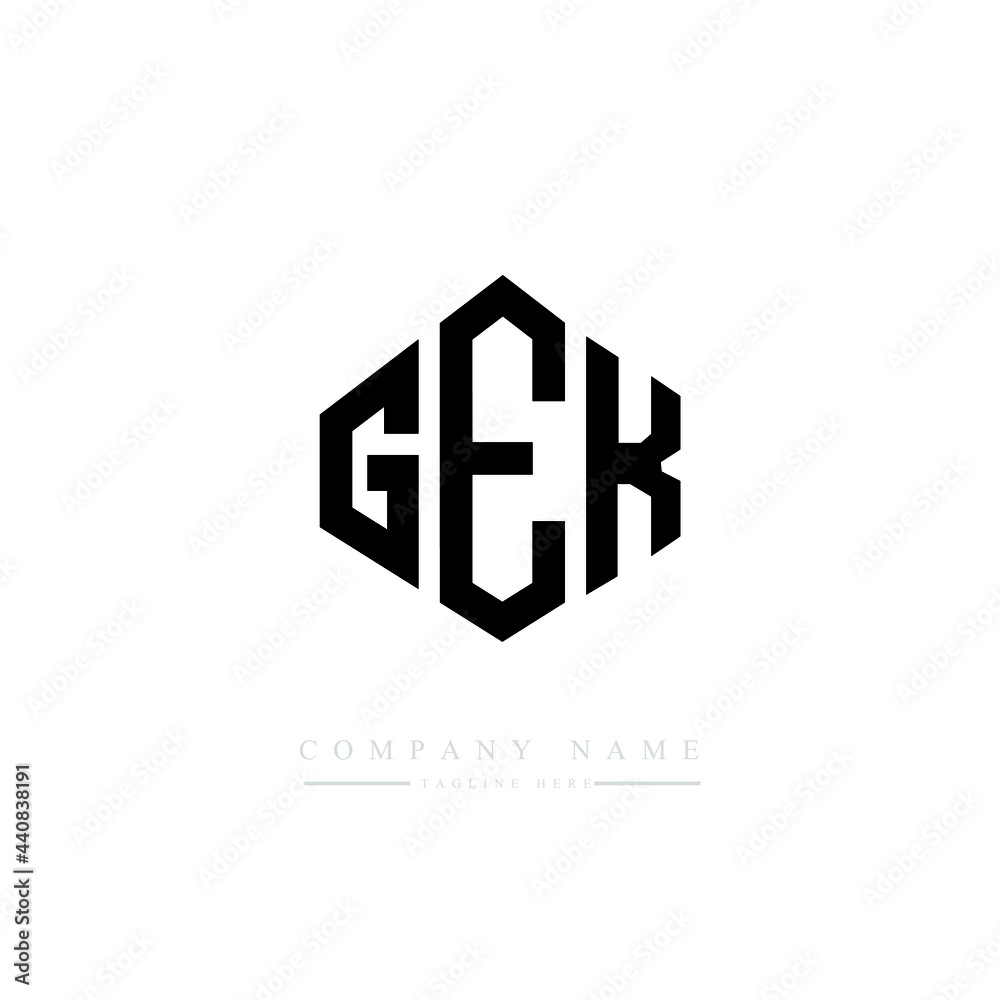 GEK letter logo design with polygon shape. GEK polygon logo monogram. GEK cube logo design. GEK hexagon vector logo template white and black colors. GEK monogram, GEK business and real estate logo. 