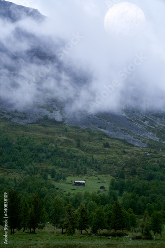 The fog is heavy in the mountains. It's been raining for days in Norway. Shot in Hemsedal. 