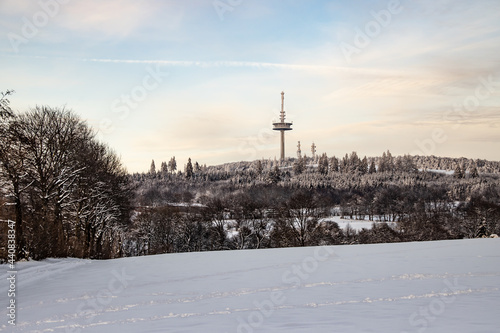 Winter in Vogelsberg with Hoherodskopf photo