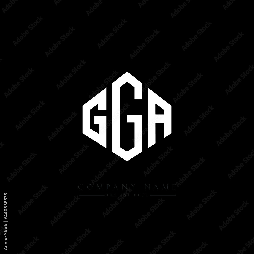 GGA letter logo design with polygon shape. GGA polygon logo monogram. GGA cube logo design. GGA hexagon vector logo template white and black colors. GGA monogram, GGA business and real estate logo.  
