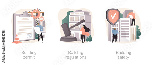 Construction business abstract concept vector illustrations.