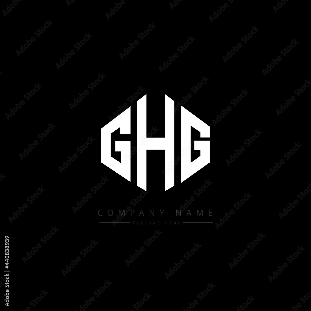 GHG letter logo design with polygon shape. GHG polygon logo monogram. GHG cube logo design. GHG hexagon vector logo template white and black colors. GHG monogram, GHG business and real estate logo. 
