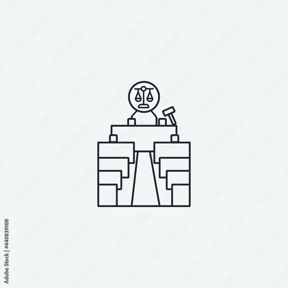 Courtroom vector icon for web and design Courtroom vector icon for web and design