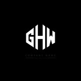 GHW letter logo design with polygon shape. GHW polygon logo monogram. GHW cube logo design. GHW hexagon vector logo template white and black colors. GHW monogram, GHW business and real estate logo. 