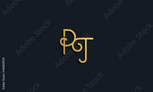 Luxury fashion initial letter PT logo.