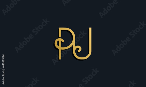 Luxury fashion initial letter PU logo.