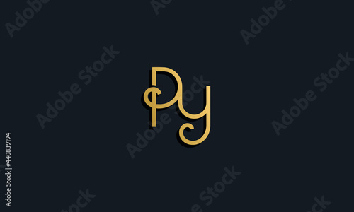 Luxury fashion initial letter PY logo.