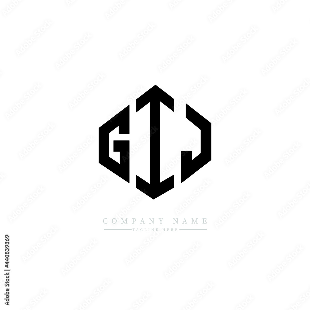 GIJ letter logo design with polygon shape. GIJ polygon logo monogram. GIJ cube logo design. GIJ hexagon vector logo template white and black colors. GIJ monogram, GIJ business and real estate logo. 