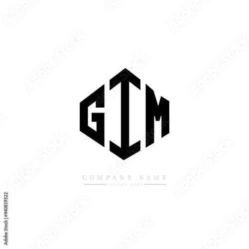 GIM letter logo design with polygon shape. GIM polygon logo monogram. GIM cube logo design. GIM hexagon vector logo template white and black colors. GIM monogram, GIM business and real estate logo.  © mamun25g