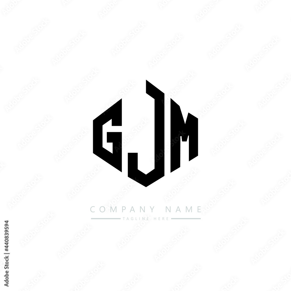 GJM letter logo design with polygon shape. GJM polygon logo monogram. GJM cube logo design. GJM hexagon vector logo template white and black colors. GJM monogram, GJM business and real estate logo. 