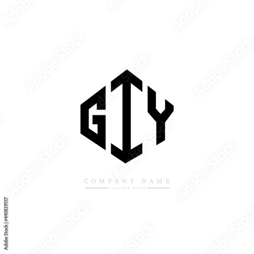 GIY letter logo design with polygon shape. GIY polygon logo monogram. GIY cube logo design. GIY hexagon vector logo template white and black colors. GIY monogram, GIY business and real estate logo. 