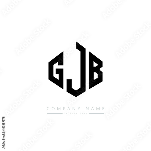 GJB letter logo design with polygon shape. GJB polygon logo monogram. GJB cube logo design. GJB hexagon vector logo template white and black colors. GJB monogram, GJB business and real estate logo. 