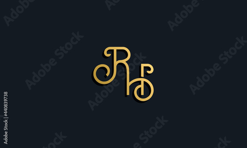 Luxury fashion initial letter RH logo.