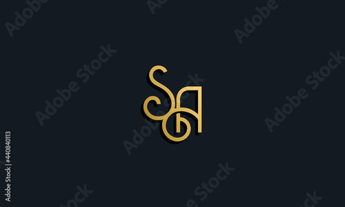 Luxury fashion initial letter SA logo. photo