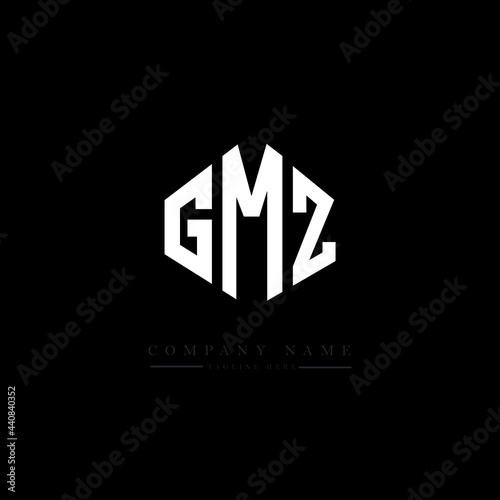 GMZ letter logo design with polygon shape. GMZ polygon logo monogram. GMZ cube logo design. GMZ hexagon vector logo template white and black colors. GMZ monogram, GMZ business and real estate logo.  photo