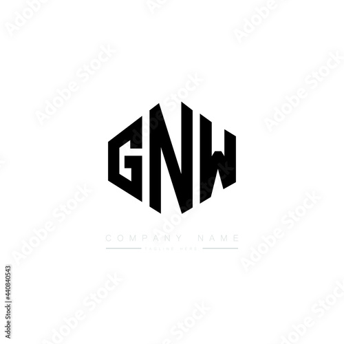GNW letter logo design with polygon shape. GNW polygon logo monogram. GNW cube logo design. GNW hexagon vector logo template white and black colors. GNW monogram, GNW business and real estate logo. 