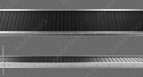Empty conveyor belt isolated on transparent background