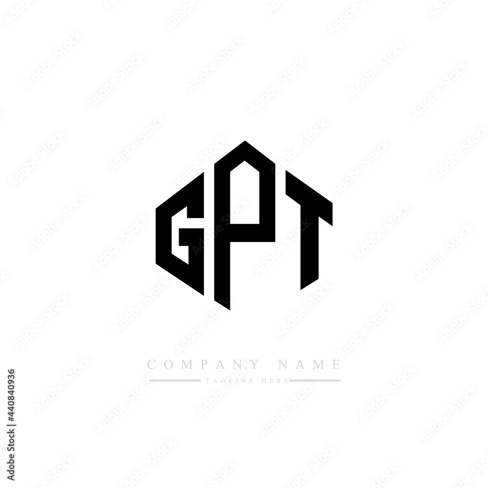 GPT letter logo design with polygon shape. GPT polygon logo monogram. GPT cube logo design. GPT hexagon vector logo template white and black colors. GPT monogram, GPT business and real estate logo. 