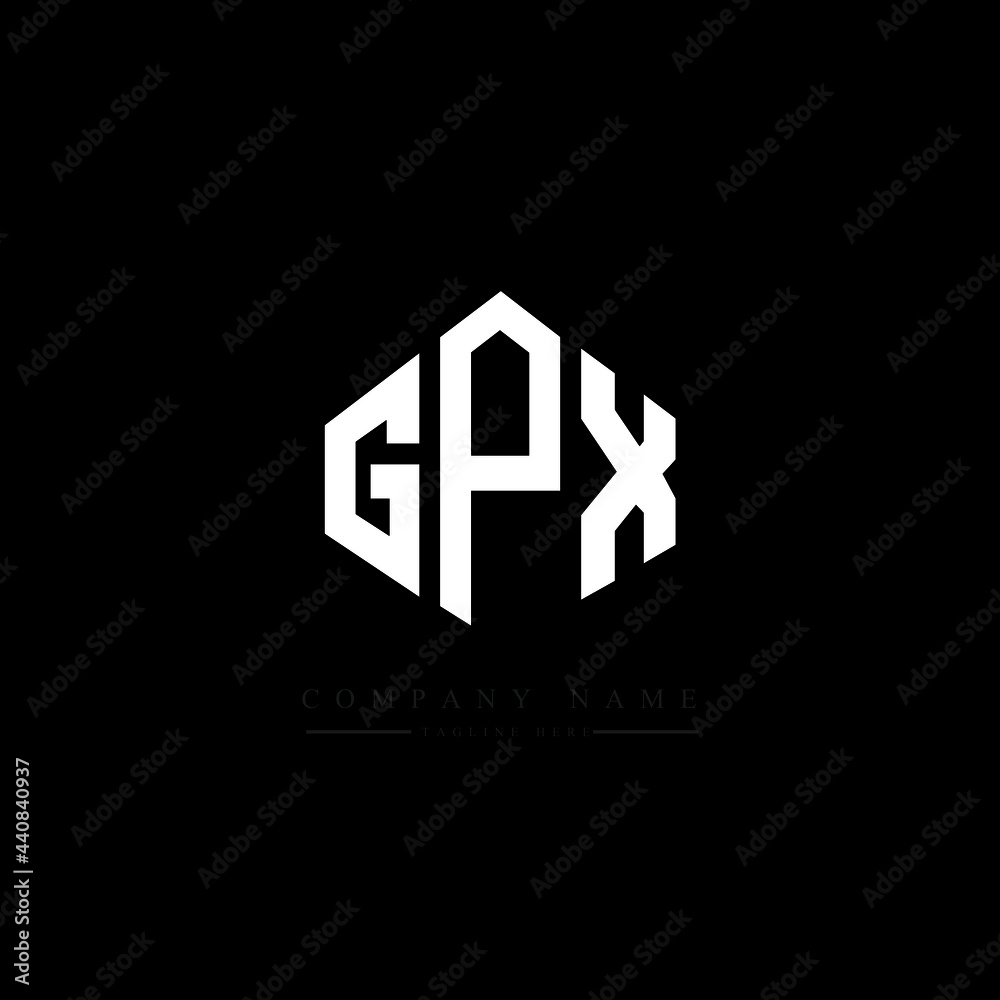 GPX letter logo design with polygon shape. GPX polygon logo monogram. GPX cube logo design. GPX hexagon vector logo template white and black colors. GPX monogram, GPX business and real estate logo. 