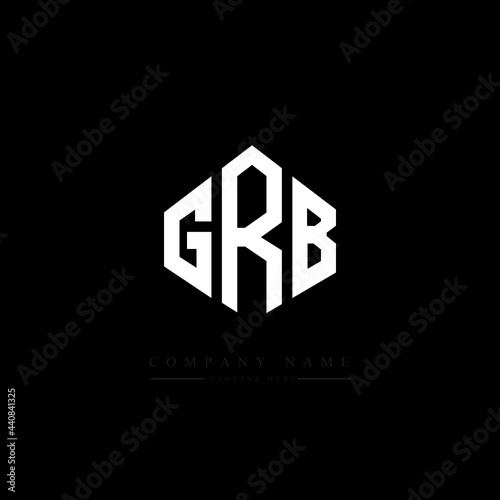 GRB letter logo design with polygon shape. GRB polygon logo monogram. GRB cube logo design. GRB hexagon vector logo template white and black colors. GRB monogram, GRB business and real estate logo. 