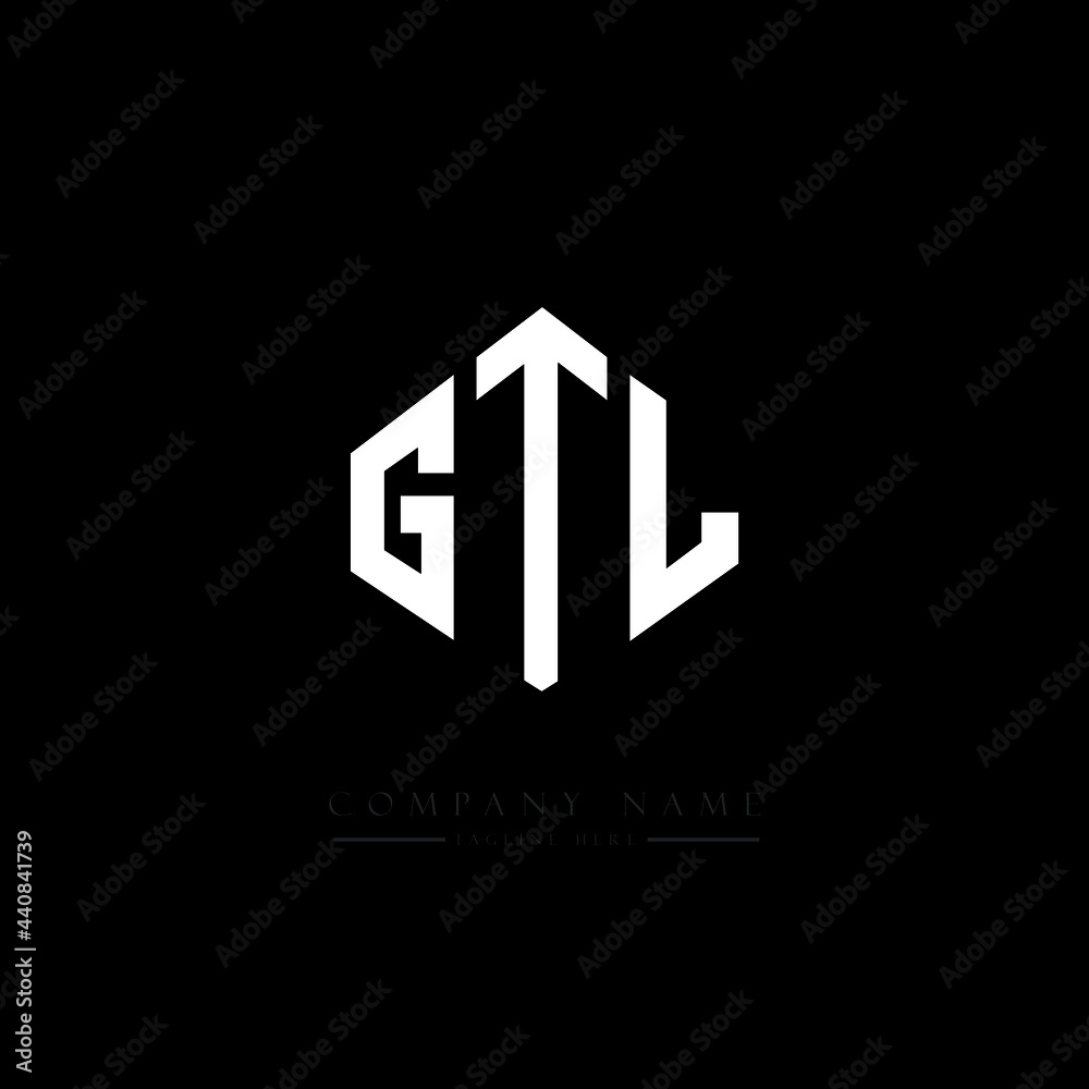 GTL letter logo design with polygon shape. GTL polygon logo monogram