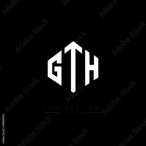 GTH letter logo design with polygon shape. GTH polygon logo monogram. GTH cube logo design. GTH hexagon vector logo template white and black colors. GTH monogram, GTH business and real estate logo. 