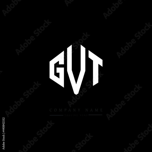 GVT letter logo design with polygon shape. GVT polygon logo monogram. GVT cube logo design. GVT hexagon vector logo template white and black colors. GVT monogram, GVT business and real estate logo. 