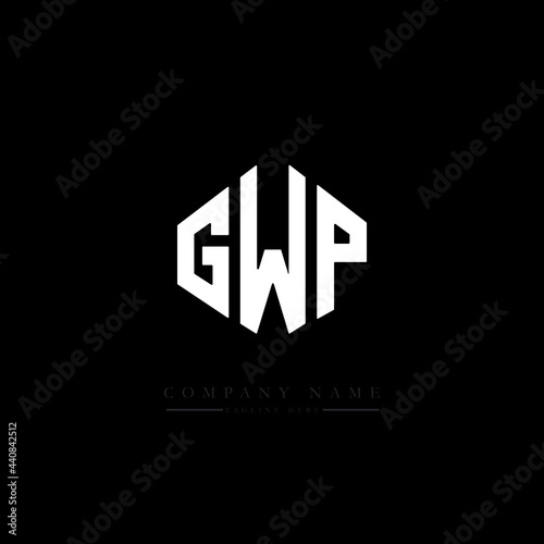 GWP letter logo design with polygon shape. GWP polygon logo monogram. GWP cube logo design. GWP hexagon vector logo template white and black colors. GWP monogram, GWP business and real estate logo. 