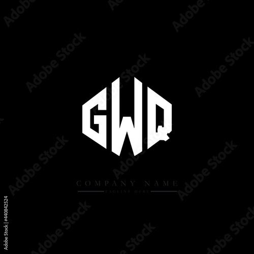 GWQ letter logo design with polygon shape. GWQ polygon logo monogram. GWQ cube logo design. GWQ hexagon vector logo template white and black colors. GWQ monogram, GWQ business and real estate logo. 