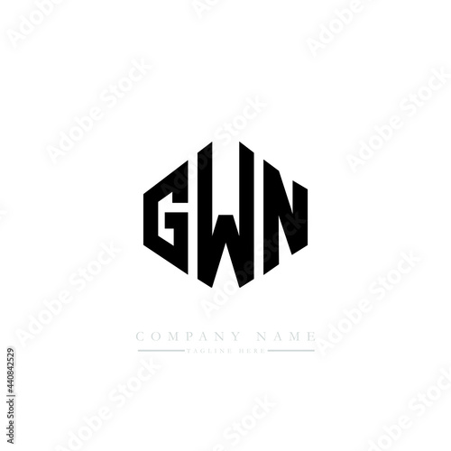 GWN letter logo design with polygon shape. GWN polygon logo monogram. GWN cube logo design. GWN hexagon vector logo template white and black colors. GWN monogram, GWN business and real estate logo. 