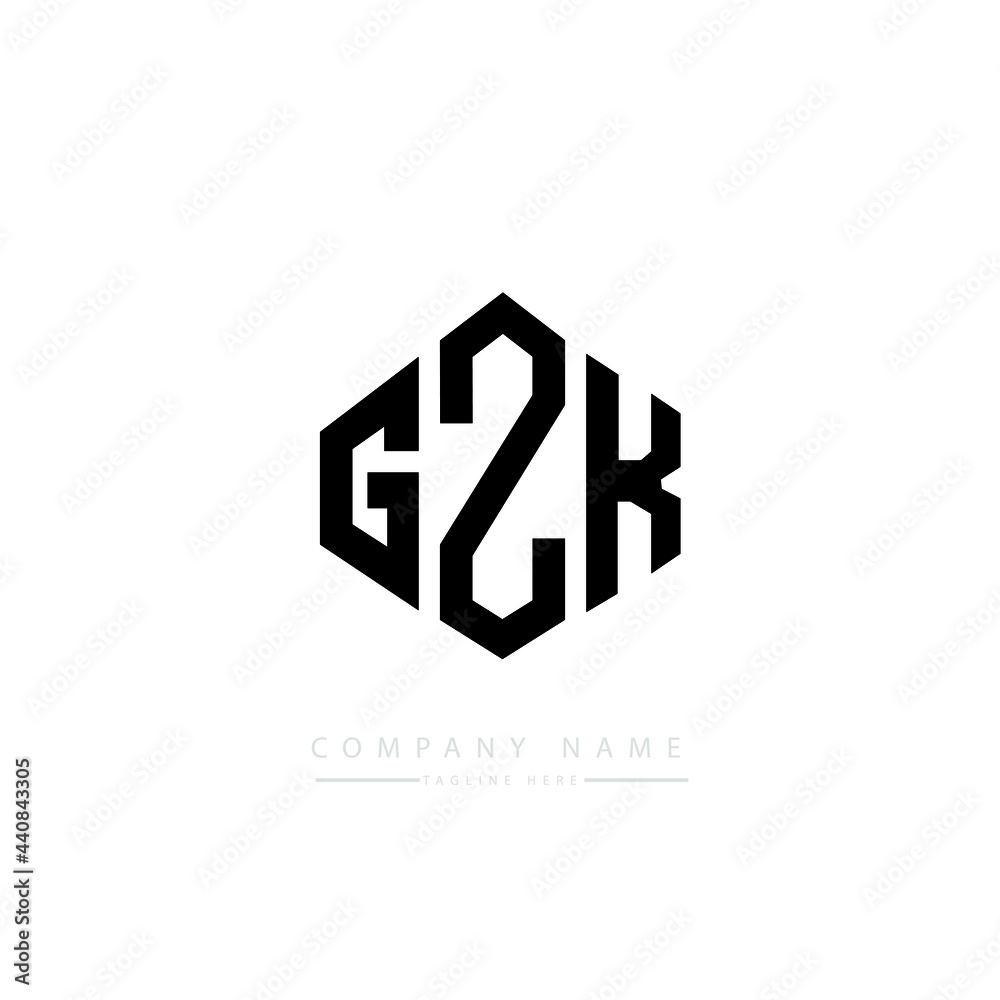 GZK letter logo design with polygon shape. GZK polygon logo monogram. GZK cube logo design. GZK hexagon vector logo template white and black colors. GZK monogram, GZK business and real estate logo. 