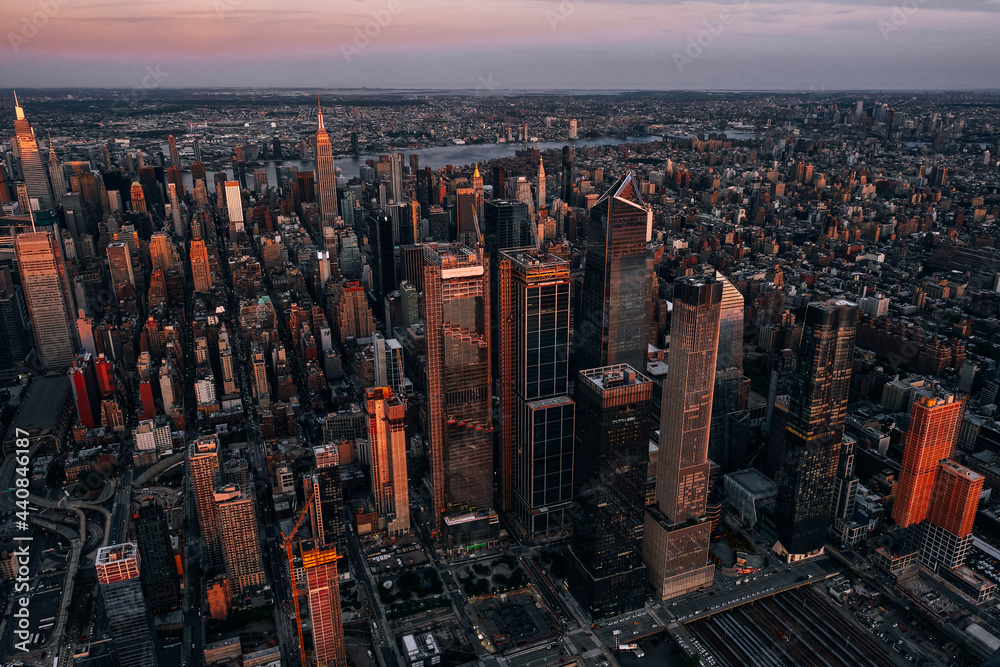 An Aerial View of Midtown Manhattan in New York City